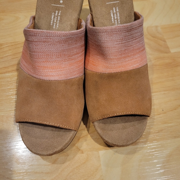 TOMS Monica Cork Wedge Mule Espadrille Sandals Size 8.5 New - Picture 9 of 11